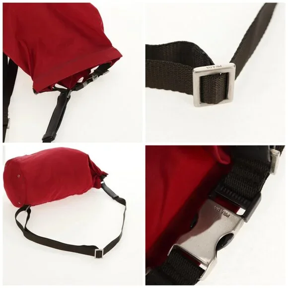 PRADA Shoulder Bag Nylon Red Silver - Picture 16 of 16